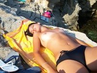 Amateur girl at beach