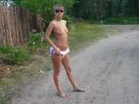 Amateur girl naked outdoors