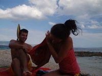 Amateur couple at summer vacation