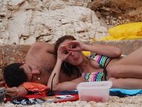 Amateur couple at summer vacation