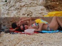 Amateur couple at summer vacation