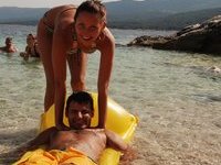 Amateur couple at summer vacation