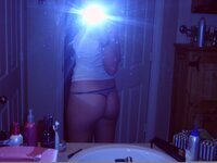 Selfies at mirror from amateur girl