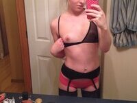Pretty amateur teen GF showing her small tits