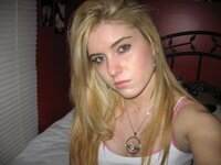 Blonde amateur teen GF posing and sucking