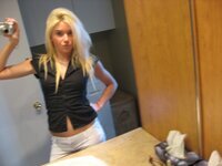 Blonde amateur teen GF posing and sucking