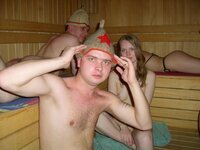 Amateurs at sauna