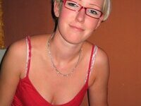 Blond amateur wife in glasses private pics