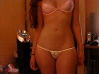 Sexy amateur babe with long hair private pics collection