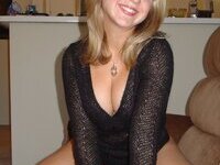 Seductive amateur blonde wife with small tits