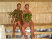 Amateur couple at sauna