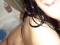 Young amateur brunette GF naked at bath