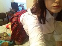 Sweet amateur teen babe making selfies in her room
