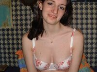 Brunette amateur GF naked after sex