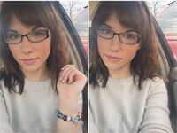 Nerdy but very sexy babe