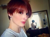 Tattooed redhead girl selfies collection