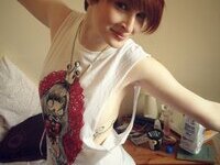 Tattooed redhead girl selfies collection