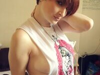 Tattooed redhead girl selfies collection