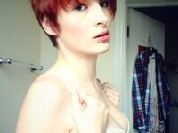 Tattooed redhead girl selfies collection