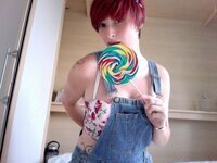 Tattooed redhead girl selfies collection