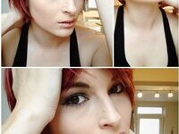 Tattooed redhead girl selfies collection