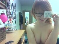 redhead amateur babe in glasses