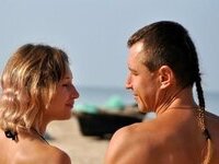 Amateur couple at hot summer vacation