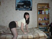 Sweet amateur girl teasing in her room