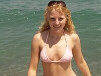 Pretty amateur blonde at summer vacation