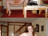 Chubby amateur wife posing at home