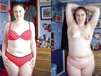 Chubby amateur wife posing at home