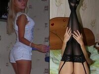 Beautiful naked wife Ksenia before and after dressed and undressed