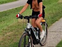 German milf Silke on a bike ride