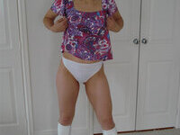 US amateur wife posing at home