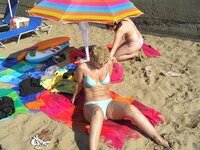 Blond mature mom at summer vacation