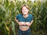 Corn in her hole