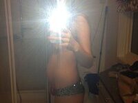 Nude selfies at mirror from blonde girl