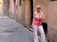 Shameless amateur blonde MILF love showing her tits