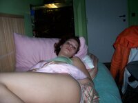 Curly amateur GF posing and sucking