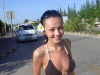 Pretty amateur brunette at summer vacation