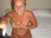 Amateur blonde naked on bed after sex