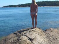 Amateur blonde at summer vacation