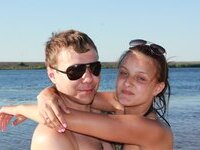 Amateur couple at summer vacarion