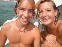 Young amateur couple at summer vacation