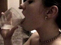 Busty amateur brunette slut gets many cumshots