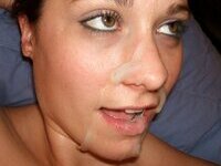 Busty amateur brunette slut gets many cumshots