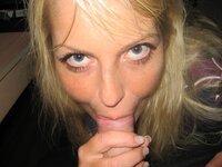 Blond amateur MILF is a perfect cock sucker