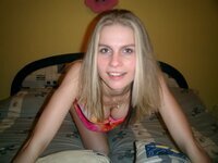 Pretty amateur blonde posing for boyfriend