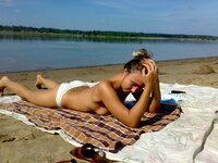 Lovely teen babe at summer vacation