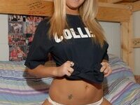 Amazing US amateur blonde babe teasing